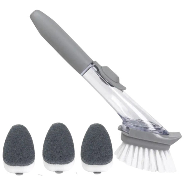 Щетка с дозатором для мытья посуды Automatic Decontamination Wok Brush многофункциональная с насадками Щетка с дозатором для мытья посуды Automatic Decontamination Wok Brush многофункциональная с насадками