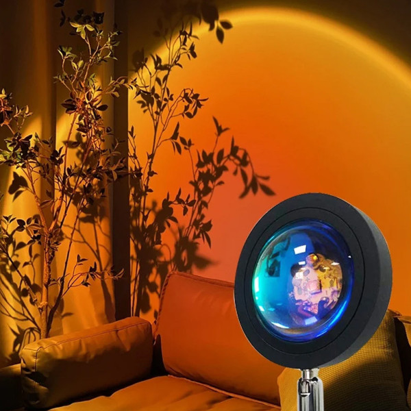 Проекційний світильник Sunset Lamp червоний захід USB світильник проектор світанку атмосферна лампа для фото Проекційний світильник Sunset Lamp червоний захід USB світильник проектор світанку атмосферна лампа для фото
