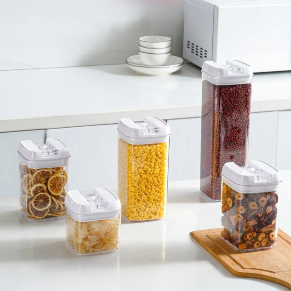 Набор герметичных контейнеров пластиковых Food storage 7 шт Органайзер для хранения сыпучих продуктов и круп Набор герметичных контейнеров пластиковых Food storage 7 шт Органайзер для хранения сыпучих продуктов и круп