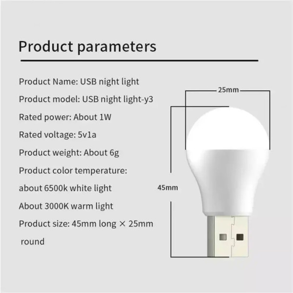 Usb лампа XO Y1 светодиодный портативный мини светильник для повербанка ноутбука