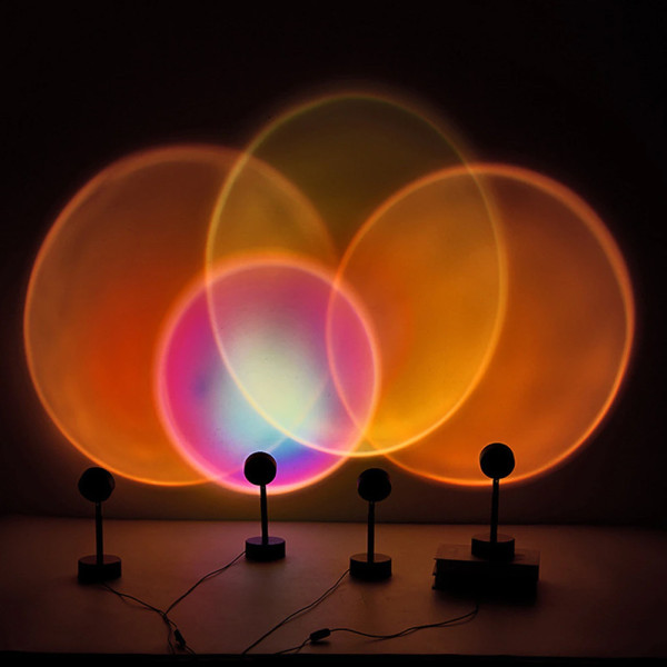 Sunset Lamp проекционный светильник желтый закат USB светильник проектор солнце атмосферная лампа для фото