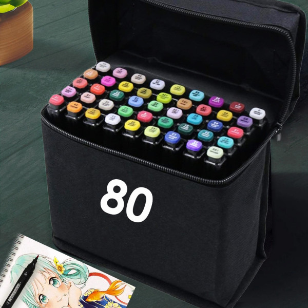Скетч маркеры SKETCH MARKER 80 цветов Набор двусторонних маркеров на спиртовой основе для архитектора