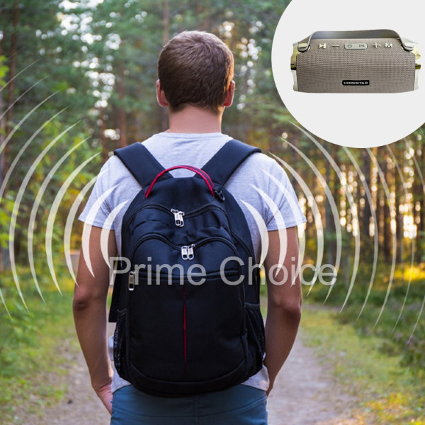 Портативная беспроводная Bluetooth колонка Hopestar H24 (Синяя). Мощная, USB, FM, стерео акустика. Спикерфон