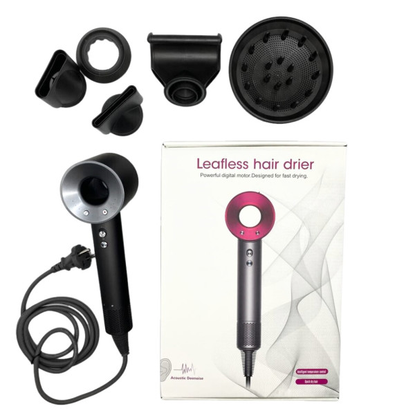 Фен для волосся 5в1 з насадками Leafless Hair Dryer та функцією швидкого сушіння для укладання Фен для волосся 5в1 з насадками Leafless Hair Dryer та функцією швидкого сушіння для укладання