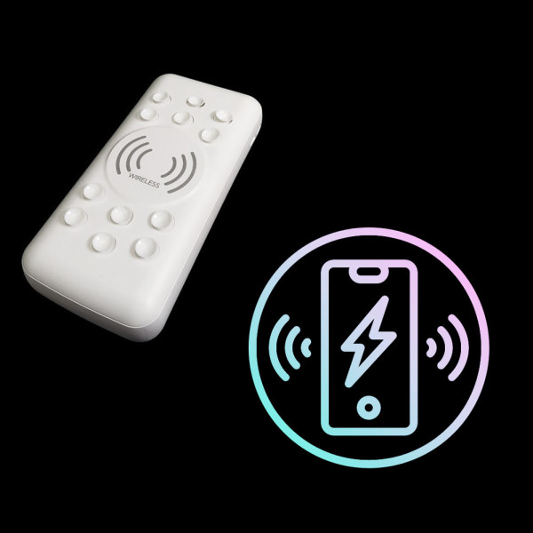 Портативная беспроводная зарядка 20000 mAh для Type-C/micro USB/ Lightning Повербанк беспроводной на 20000