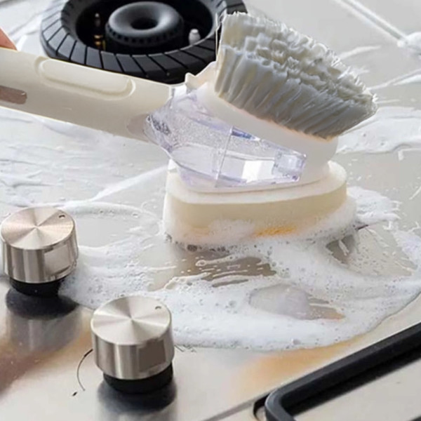 Двостороння щітка з дозатором для миття посуду Dish Wand Scrub Вrush 2в1 кухонна губка Двостороння щітка з дозатором для миття посуду Dish Wand Scrub Вrush 2в1 кухонна губка