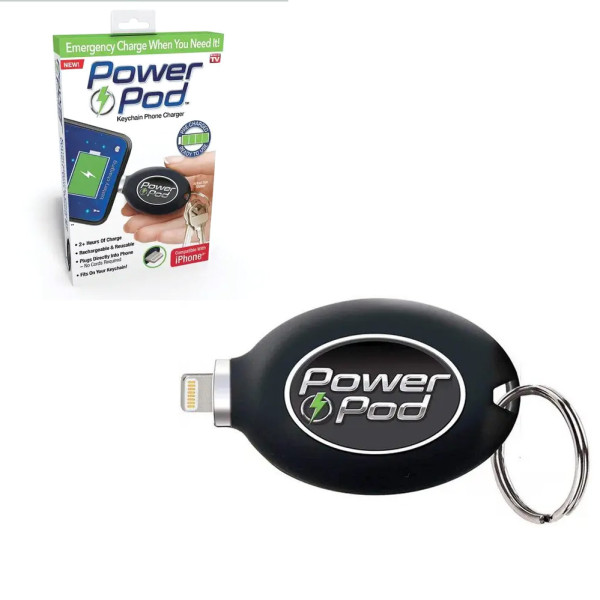 Брелок зарядное устройство повербанк Power bank Power Pod внешний аккумулятор Lightning