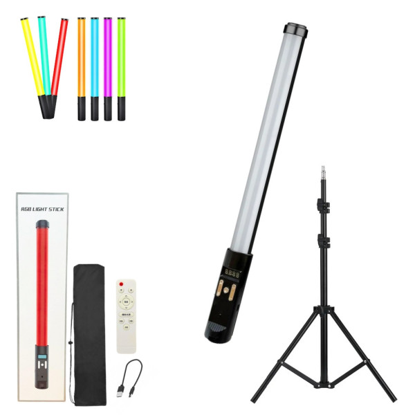 Светодиодная лампа меч RGB Light Stick с пультом и штативом 2м разноцветная палка для фото и видеосъёмки