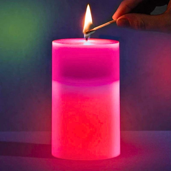 Свеча из воска с подсветкой светодиодная хамелеон Candled Magic LED меняющая цвет декоративная