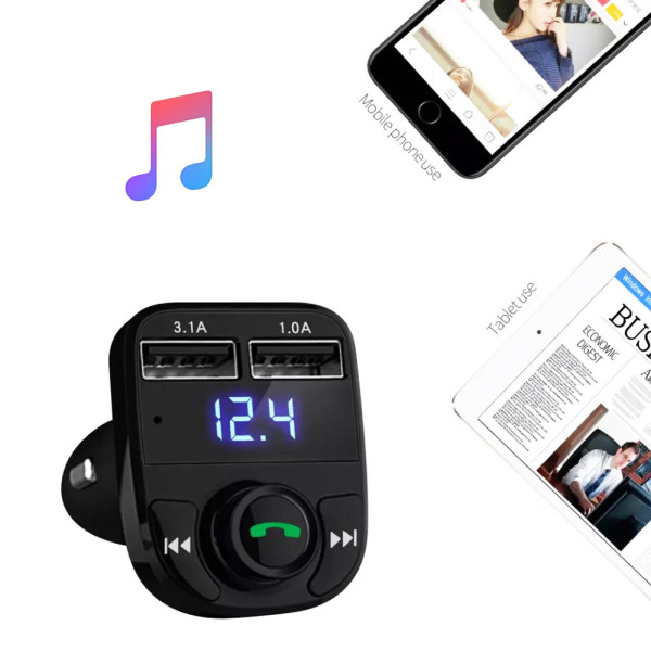 Авто FM трансмиттер Блютуз Модулятор MP3 ЮСБ для авто Earldom ET-M29 2 usb громкая связь черный Авто FM трансмиттер Блютуз Модулятор MP3 ЮСБ для авто Earldom ET-M29 2 usb громкая связь черный