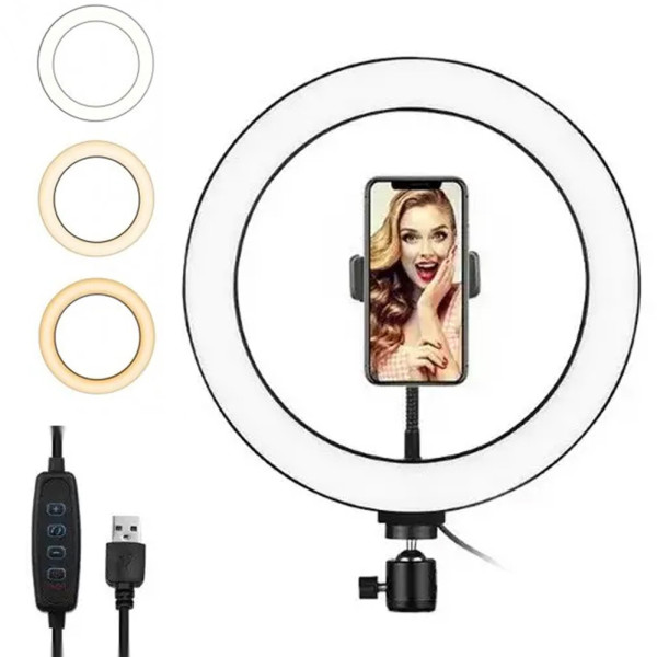 Кольцевая лампа Ring fill Light 30 см со штативом 2м светодиодное LED кольцо от USB с пультом на шнуре
