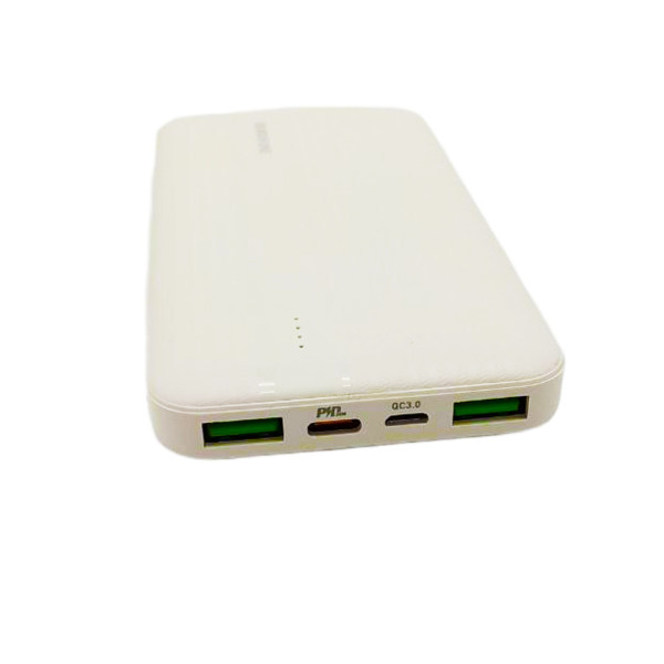 Портативный внешний аккумулятор BJ9 10000 mAh белый Power bank зарядное устройство повербанк usb Type-C