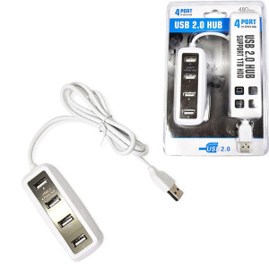 USB хаб 2.0 разветвитель на 4 порта концентратор адаптер белый питание от USB