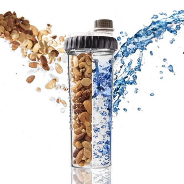 Поилка для собак со складной миской Dexas Snack Duo Бутылка двойная для воды и корма походная Поилка для собак со складной миской Dexas Snack Duo Бутылка двойная для воды и корма походная
