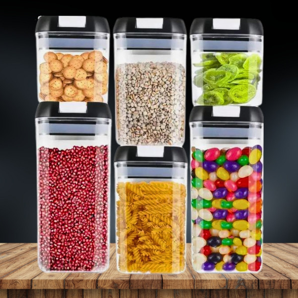 Набор герметичных контейнеров Food storage 6 шт пластиковые Органайзер для хранения сыпучих продуктов и круп