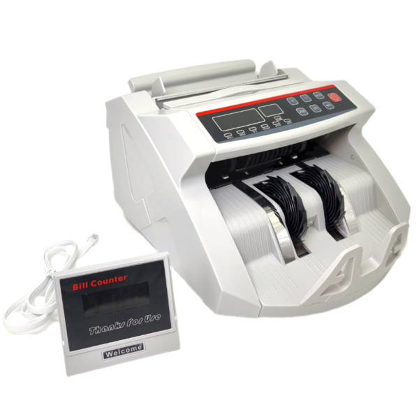 Счетная машинка с детектором валют Bill Counter 2108 UV\MG Счетчик банкнот с двойной детекцией серый