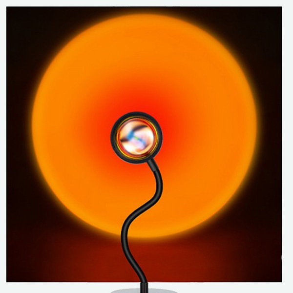 Проекционный светильник USB проектор атмосферная лампа гибкая для фото Sunset Lamp с пультом 16 цветов