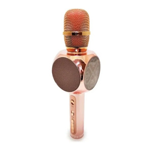 Караоке микрофон детский портативный беспроводной Bluetooth USB Розовый Rose Игрушка микрофоны для детей YS-63