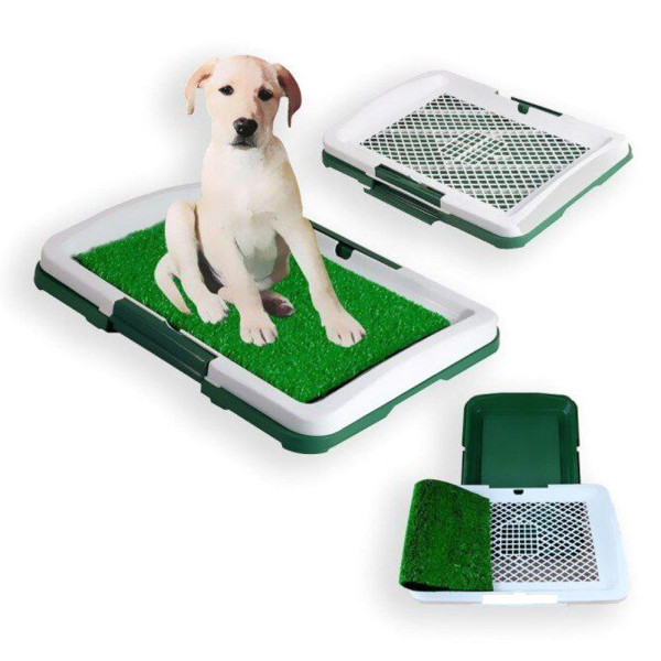 Туалет для собак трёхъярусный Puppy Potty Pad лоток для домашних животных с травой и решеткой 47х34х6см Туалет для собак трёхъярусный Puppy Potty Pad лоток для домашних животных с травой и решеткой 47х34х6см