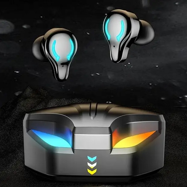 Наушники беспроводные Х1 Blutooth игровые RGB с подсветкой и микрофоном два режима воспроизведения