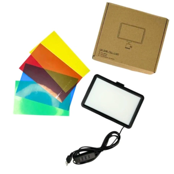Прямоугольная LED лампа Square Fill Light 15х10 см светодиодная с цветными фильтрами видеосвет для фото видео