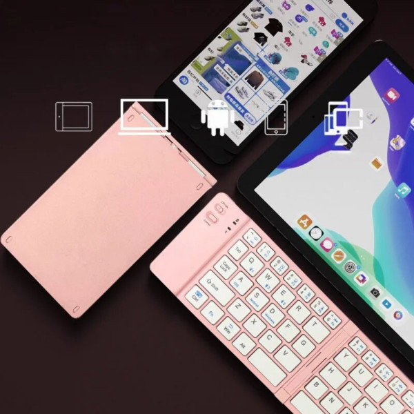 Беспроводная мини клавиатура Bluetooth складная портативная для телефона планшета ноутбука
