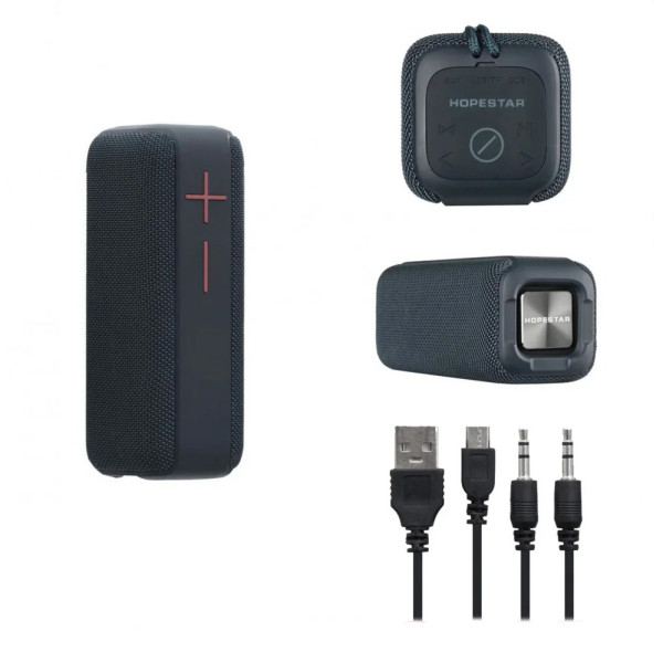 Беспроводная портативная Bluetooth колонка Hopestar P15 Серая Мощная водонепроницаемая USB FM акустика