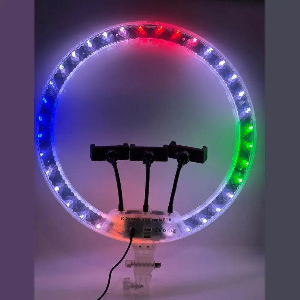 Набор блогера 5в1 Кольцевая двухсторонняя RGB лампа 45см Штатив 2м Селфи палка Петличный микрофон мини камера Набор блогера 5в1 Кольцевая двухсторонняя RGB лампа 45см Штатив 2м Селфи палка Петличный микрофон мини камера