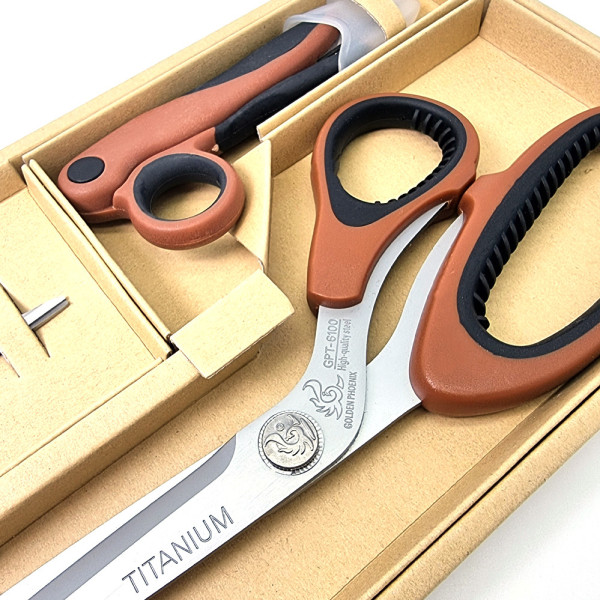 Ножницы портновские Golden Phoenix для кройки и шитья Набор закройных ножниц TITANIUM Ножницы портновские Golden Phoenix для кройки и шитья Набор закройных ножниц TITANIUM