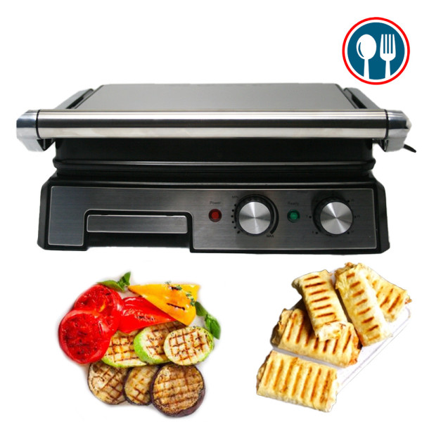 Контактный гриль электрический прижимной с таймером z.e.pline 3500W ZP-057 панини электрогриль