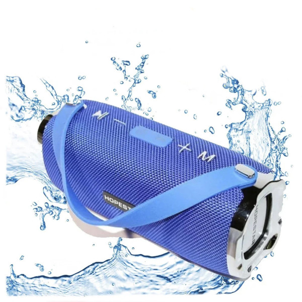 Портативная беспроводная Bluetooth колонка Hopestar H24 (Синяя). Мощная, USB, FM, стерео акустика. Спикерфон