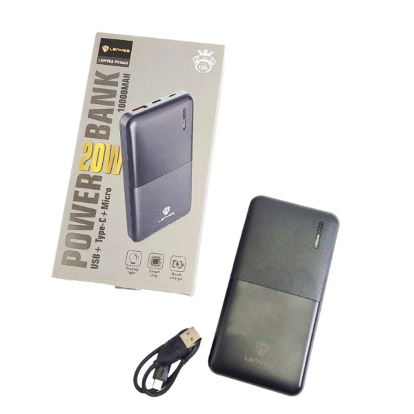Портативный внешний аккумулятор 10000 mAh Power bank PX166D зарядное устройство повербанк тайп си и юсб