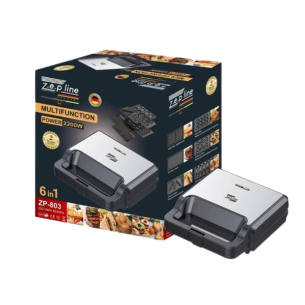 Вафельница 6в1 Zepline ZP-803 2200W Мультимейкер со сменными панелями для сендвичей пончиков гриль орешница