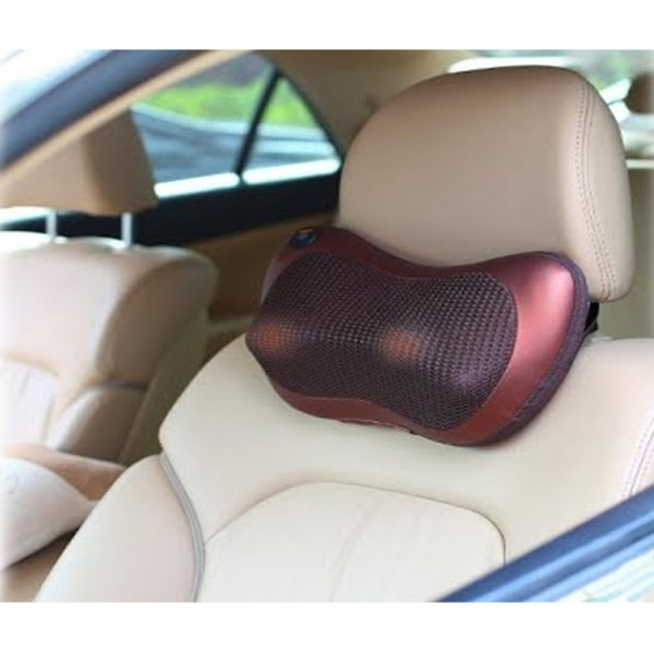Масажна подушка для шиї і спини 8 роликів Massage pillow Роликовий масажер-подушка для тіла з підігрівом