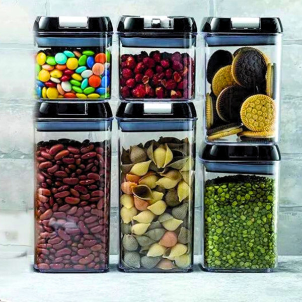 Набор герметичных контейнеров Food storage 6 шт пластиковые Органайзер для хранения сыпучих продуктов и круп