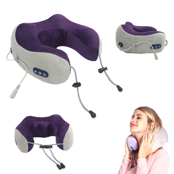 Массажная подушка для шеи U Shaped Massage Pillow Brown Массажер подкова ИК подогрев вибрация массаж роликовая Массажная подушка для шеи U Shaped Massage Pillow Brown Массажер подкова ИК подогрев вибрация массаж роликовая
