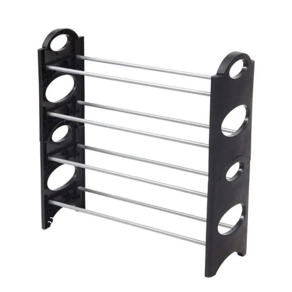 Полка органайзер для обуви стеллаж shoe rack складная стойка подставка черная обувница