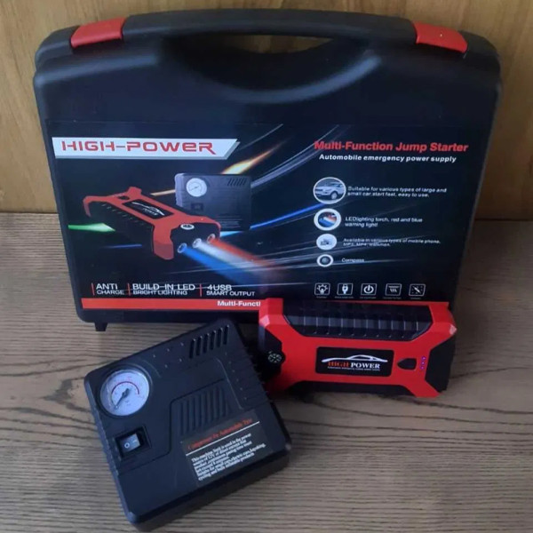 Пусковая зарядка JUMPSTARTER автомобильная пуско-зарядное устройство портативный бустер с компрессором Пусковая зарядка JUMPSTARTER автомобильная пуско-зарядное устройство портативный бустер с компрессором