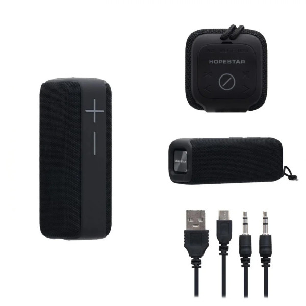 Беспроводная портативная Bluetooth колонка Hopestar P15 (Черная). Мощная, водонепроницаемая, USB, FM, акустика