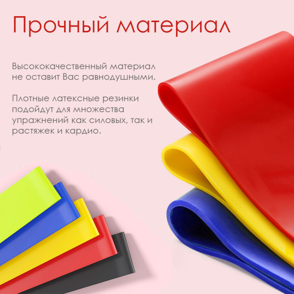 Фитнес коврик и резинки для фитнеса спортивный комплект мат и резиновые эспандеры Набор для спорта