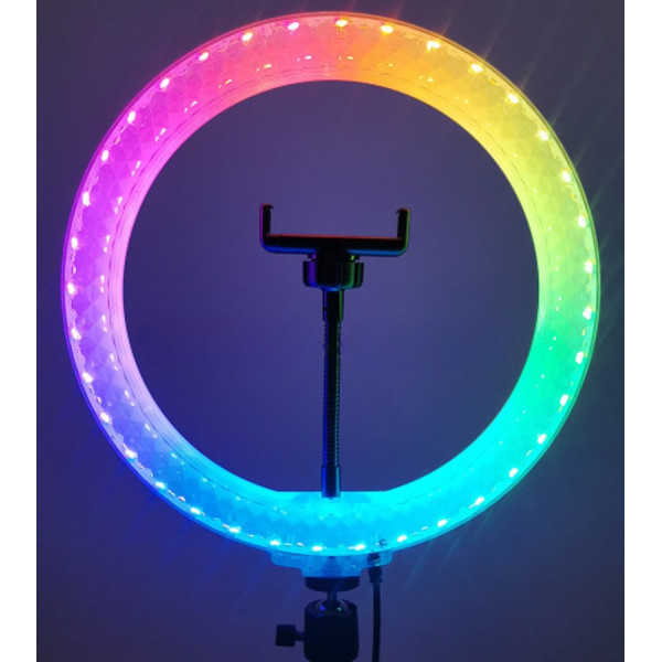 Светодиодная лампа  кольцевая 3D RGB 30 см цветная двухсторонняя LED Селфи кольцо для фото блогеров от usb