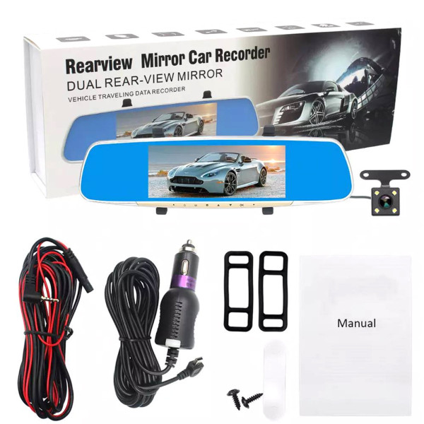Зеркало видеорегистратор с камерой заднего вида DVR V10 Gold Автомобильный регистратор 7 дюймов HD 1080p Зеркало видеорегистратор с камерой заднего вида DVR V10 Gold Автомобильный регистратор 7 дюймов HD 1080p