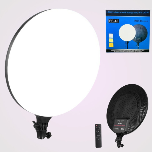 Круглая светодиодная лампа с пультом LED Fill Light PF-45 профессиональный видеосвет 45см для блогеров Круглая светодиодная лампа с пультом LED Fill Light PF-45 профессиональный видеосвет 45см для блогеров