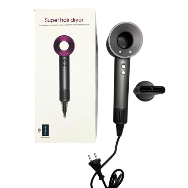 Фен для волосся Super Hair Dryer з функцією швидкого сушіння та насадкою концентратор