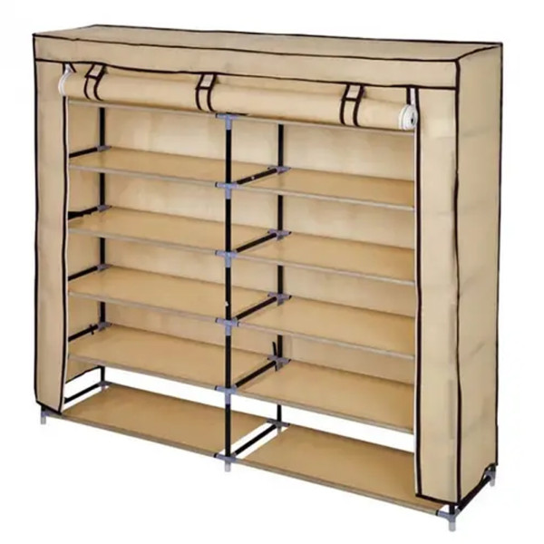 Тканевый шкаф для хранения обуви складная полка органайзер Shoe Cabinet каркасный стеллаж в прихожую