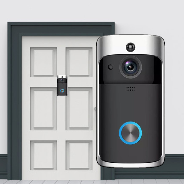 Беспроводной видеозвонок с датчиком движения HD Wi-Fi Eken V5 Black Bluetoth видео звонок глазок на дверь Беспроводной видеозвонок с датчиком движения HD Wi-Fi Eken V5 Black Bluetoth видео звонок глазок на дверь