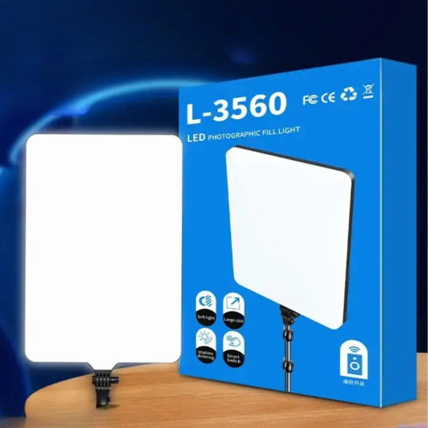 Світлодіодна прямокутна LED лампа 51х35cм L-3560 з пультом професійне відеосвітло для фото відеозйомки Світлодіодна прямокутна LED лампа 51х35cм L-3560 з пультом професійне відеосвітло для фото відеозйомки