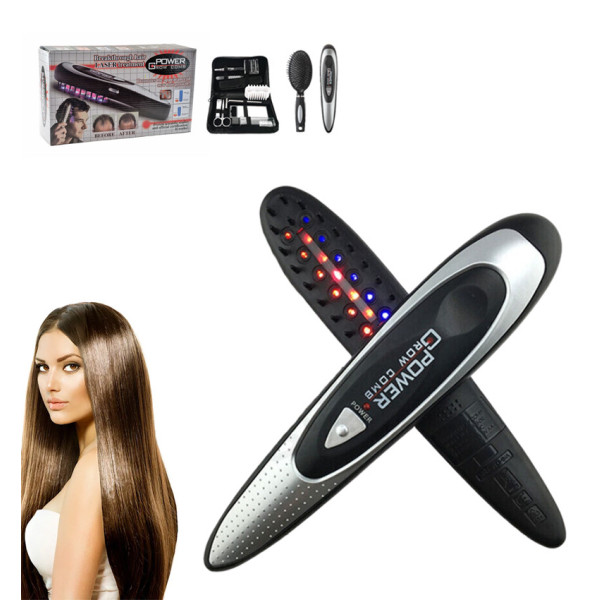 Массажная лазерная расческа Power Grow Comb для улучшения роста волос Лазерная и массажная расческа косметичка