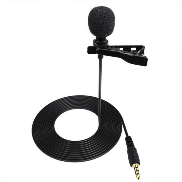Микрофон петличный для записи звука Петличка блогерская для смартфона Mic M-01 jack 3.5 мм с клипсой стерео