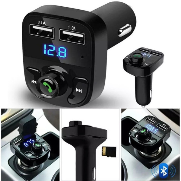 Авто FM трансмиттер Блютуз Модулятор MP3 ЮСБ для авто Earldom ET-M29 2 usb громкая связь черный